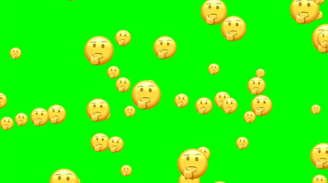thinking emoji green background 2